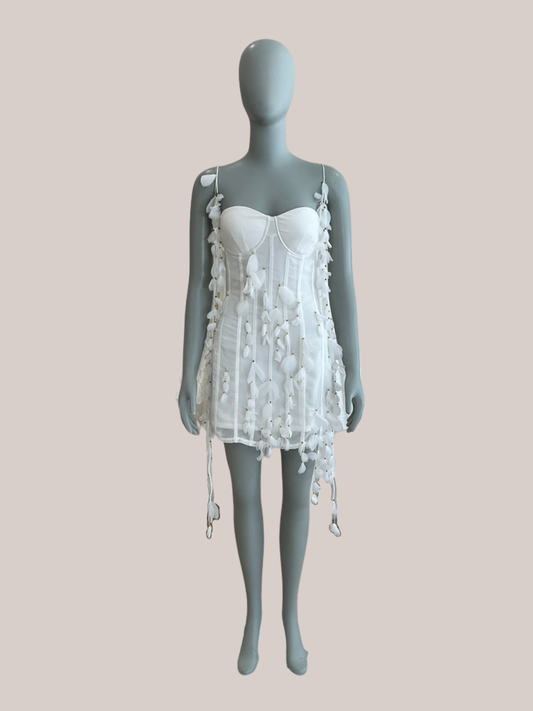 Heiress Beverly Hills - Chiffon Mini Dress with cascading petals (S)