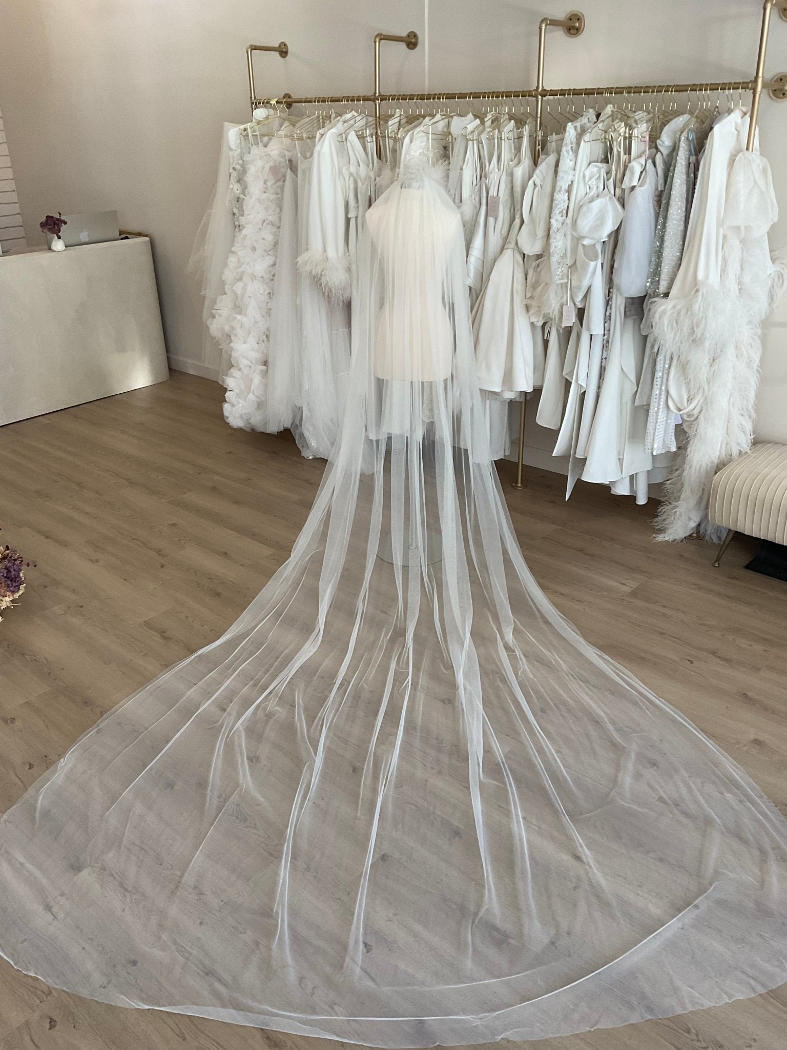 Galia Lahav - Raw Edge Cathedral VeilBridal VeilsIvory
