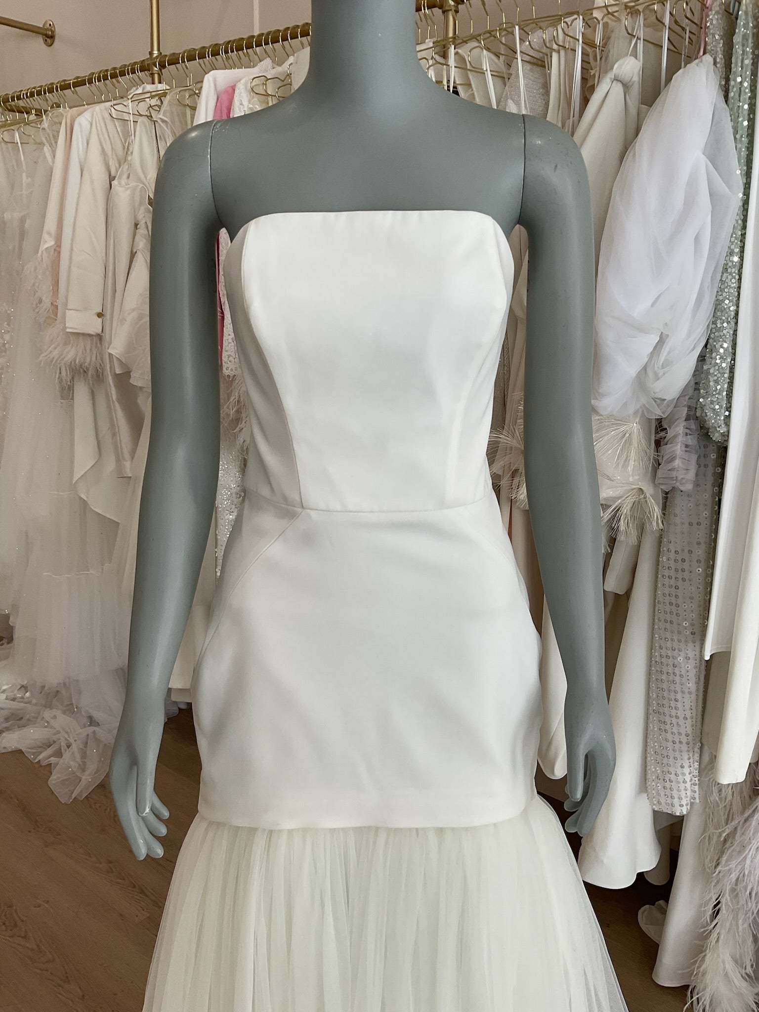 halfpenny london mini dress Halfpenny London - Juno strapless mikado mini dress