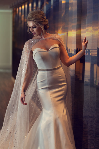 Estee Couture - Custom Sequined Bridal Cape