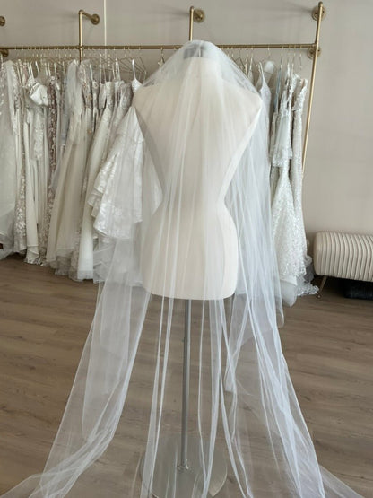 Leah Da Gloria - Raw Edge VeilBridal VeilsIvory