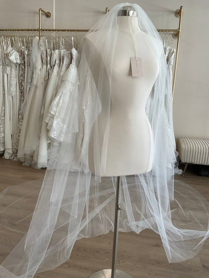 Leah Da Gloria - Raw Edge VeilBridal VeilsIvory