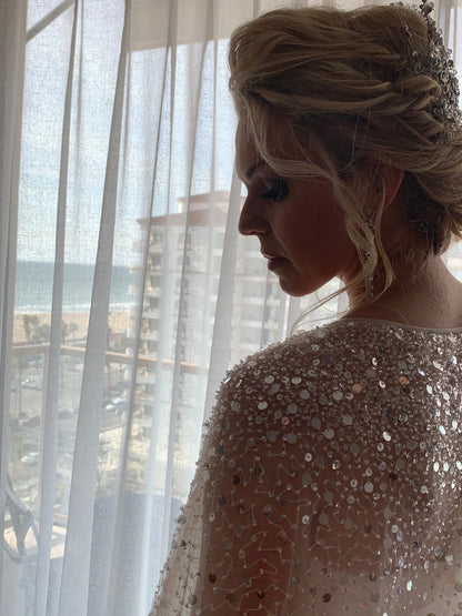 Estee Couture - Custom Sequined Bridal Cape