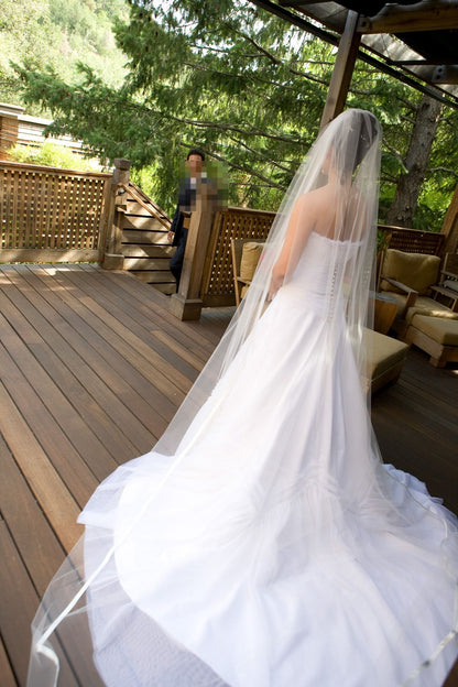 Kirstie Kelly - Single Layer Satin Ribbon Veil (Royal Cathedral)